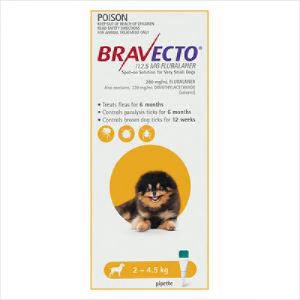 Bravecto Very Small Dog 2-4.5kg Yellow